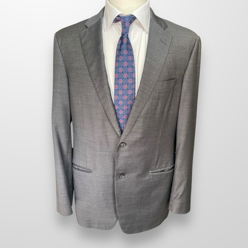 Samuelson‎ Mens Size 42L Performance Blazer Suit Jacket Gray 2-Button Wool